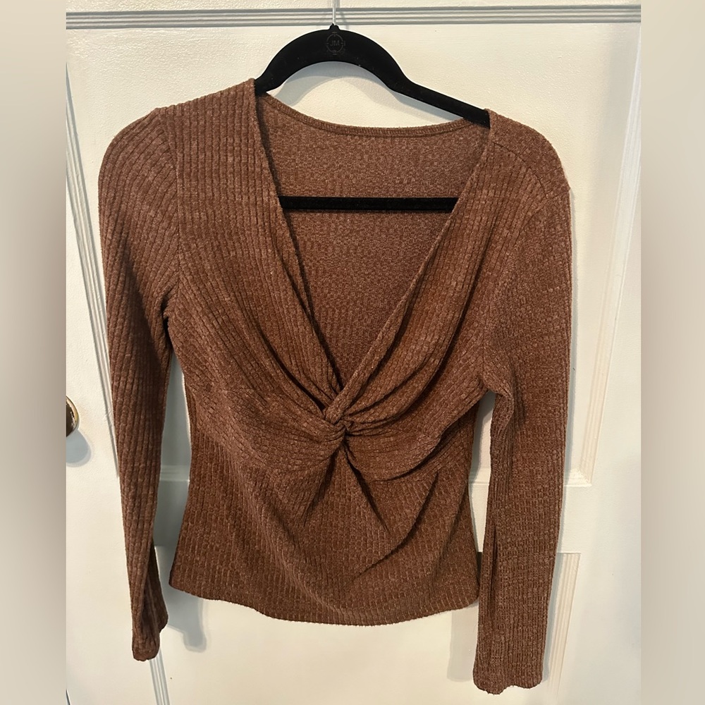 Knot front sweater